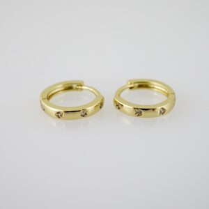 E2110 Earrings - Aretes - Plain - 14K Real Color