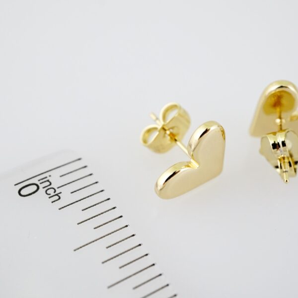 E2111 Earrings - Aretes - Plain - 14K Real Color - Image 3