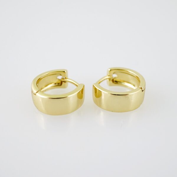 E2112 Earrings - Aretes - Plain - 14K Real Color