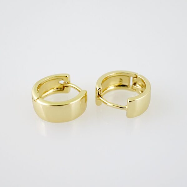 E2112 Earrings - Aretes - Plain - 14K Real Color - Image 2
