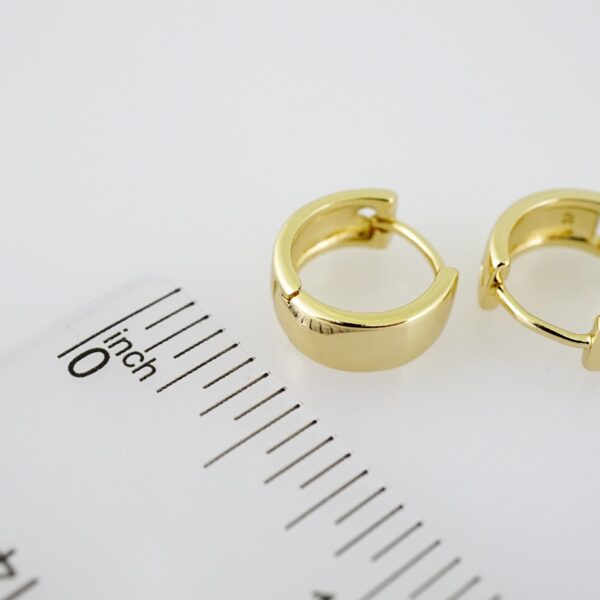 E2112 Earrings - Aretes - Plain - 14K Real Color - Image 3