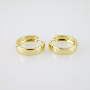 E2113 Earrings - Aretes - Plain - 14K Real Color
