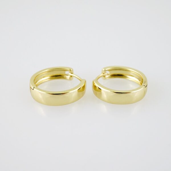 E2113 Earrings - Aretes - Plain - 14K Real Color