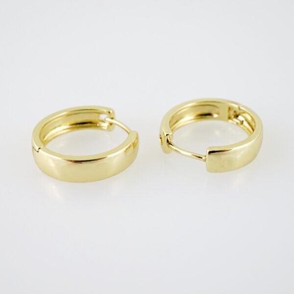 E2113 Earrings - Aretes - Plain - 14K Real Color - Image 2