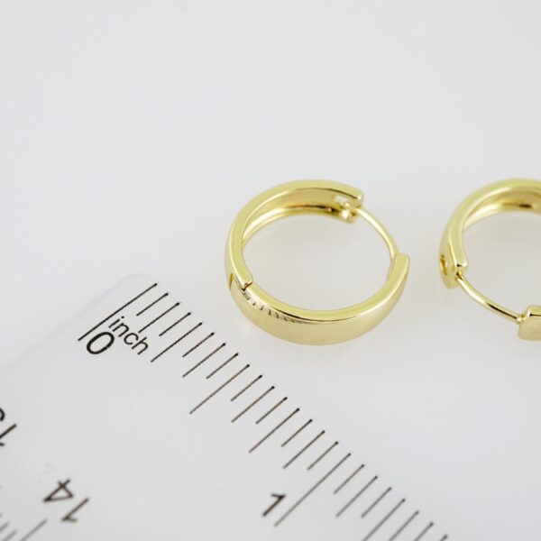 E2113 Earrings - Aretes - Plain - 14K Real Color - Image 3