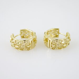 E2114 Earrings - Aretes - Plain - 14K Real Color