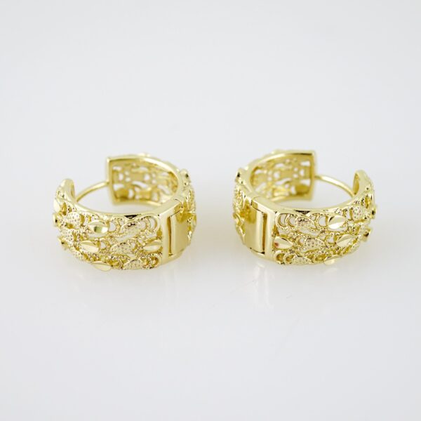 E2114 Earrings - Aretes - Plain - 14K Real Color