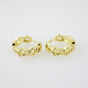 E2115 Earrings - Aretes - Plain - 14K Real Color