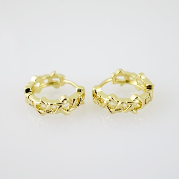 E2115 Earrings - Aretes - Plain - 14K Real Color