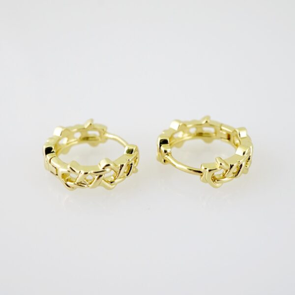 E2115 Earrings - Aretes - Plain - 14K Real Color - Image 2