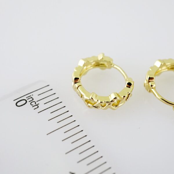 E2115 Earrings - Aretes - Plain - 14K Real Color - Image 3