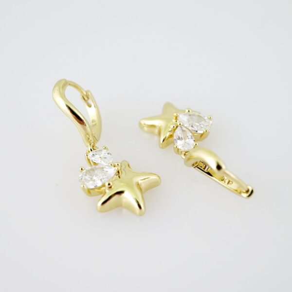 E2116 Earrings - Aretes - Zircon Stone - 14K Real Color - Image 2
