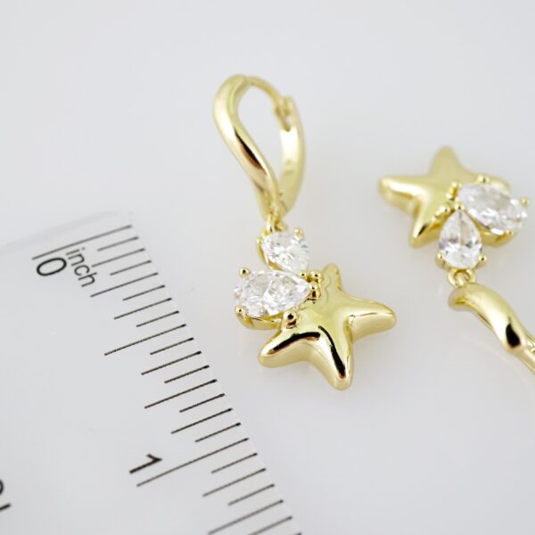 E2116 Earrings - Aretes - Zircon Stone - 14K Real Color - Image 3
