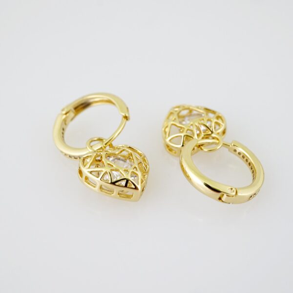 E2117 Earrings - Aretes - Zircon Stone - 14K Real Color - Image 2