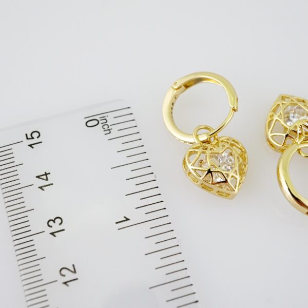 E2117 Earrings - Aretes - Zircon Stone - 14K Real Color - Image 3
