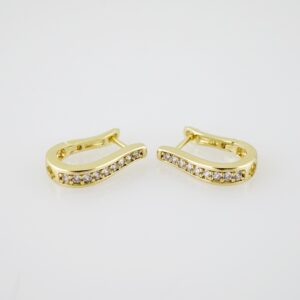 E2118 Earrings - Aretes - Zircon Stone - 14K Real Color