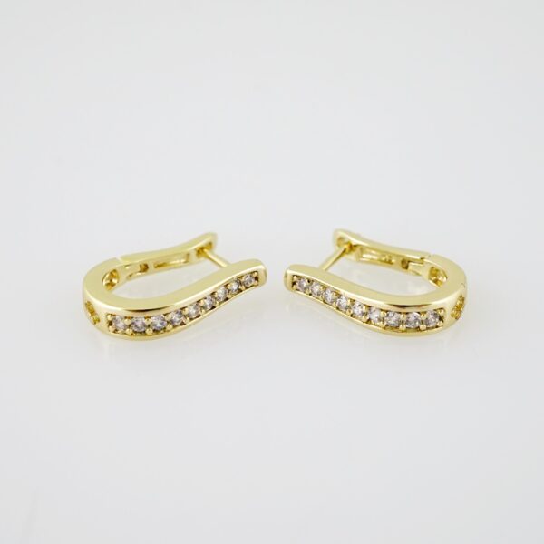 E2118 Earrings - Aretes - Zircon Stone - 14K Real Color