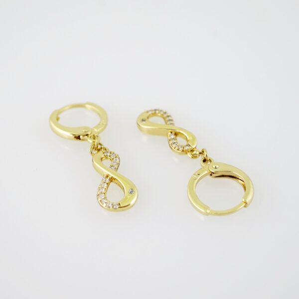 E2119 Earrings - Aretes - Zircon Stone - 14K Real Color - Image 2