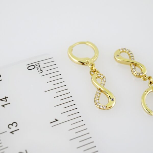 E2119 Earrings - Aretes - Zircon Stone - 14K Real Color - Image 3