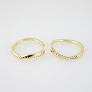 E2120 Earrings - Aretes - Zircon Stone - 14K Real Color