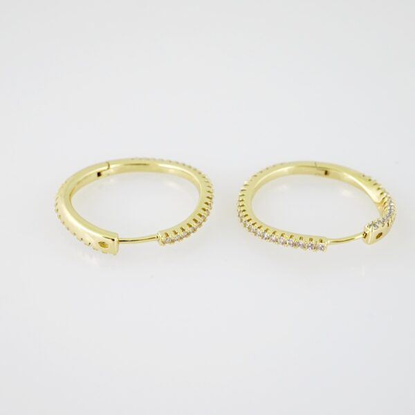 E2120 Earrings - Aretes - Zircon Stone - 14K Real Color - Image 2