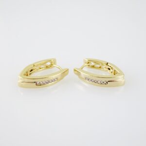 E2121 Earrings - Aretes - Zircon Stone - 14K Real Color