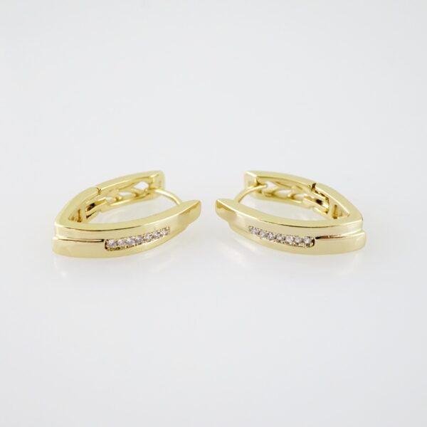 E2121 Earrings - Aretes - Zircon Stone - 14K Real Color