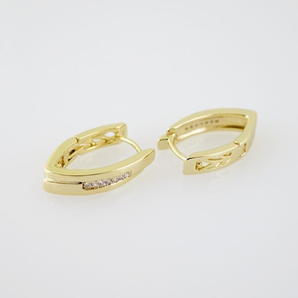 E2121 Earrings - Aretes - Zircon Stone - 14K Real Color - Image 2