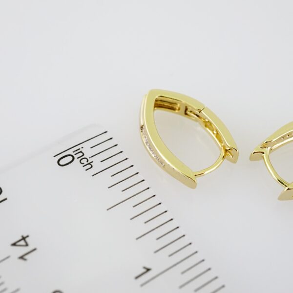 E2121 Earrings - Aretes - Zircon Stone - 14K Real Color - Image 3