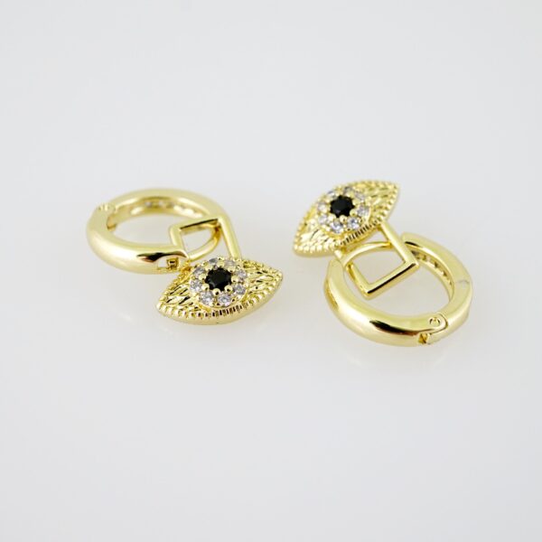 E2122 Earrings - Aretes - Zircon Stone - 14K Real Color - Image 2