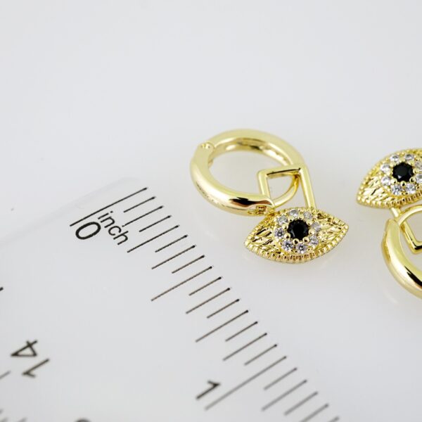 E2122 Earrings - Aretes - Zircon Stone - 14K Real Color - Image 3