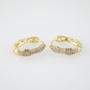 E2124 Earrings - Aretes - Zircon Stone - 14K Real Color