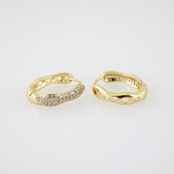 E2124 Earrings - Aretes - Zircon Stone - 14K Real Color - Image 2