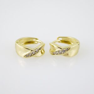 E2125 Earrings - Aretes - Zircon Stone - 14K Real Color