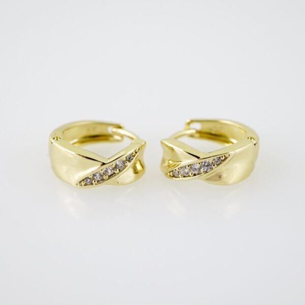 E2125 Earrings - Aretes - Zircon Stone - 14K Real Color