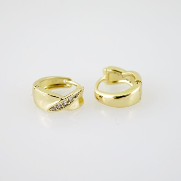 E2125 Earrings - Aretes - Zircon Stone - 14K Real Color - Image 2