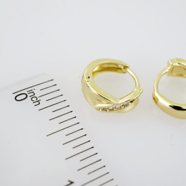 E2125 Earrings - Aretes - Zircon Stone - 14K Real Color - Image 3