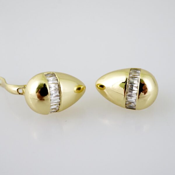 E2126 Earrings - Aretes - Zircon Stone - 14K Real Color