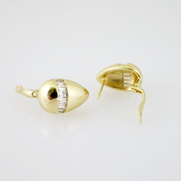 E2126 Earrings - Aretes - Zircon Stone - 14K Real Color - Image 2