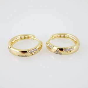E2127 Earrings - Aretes - Zircon Stone - 14K Real Color