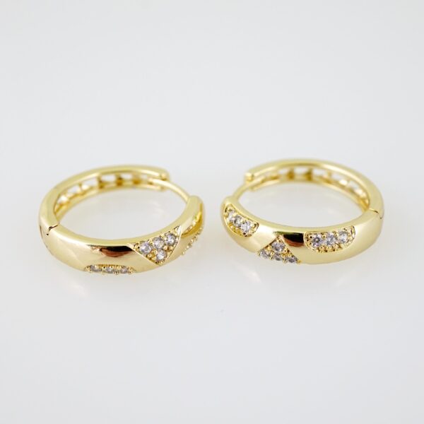 E2127 Earrings - Aretes - Zircon Stone - 14K Real Color