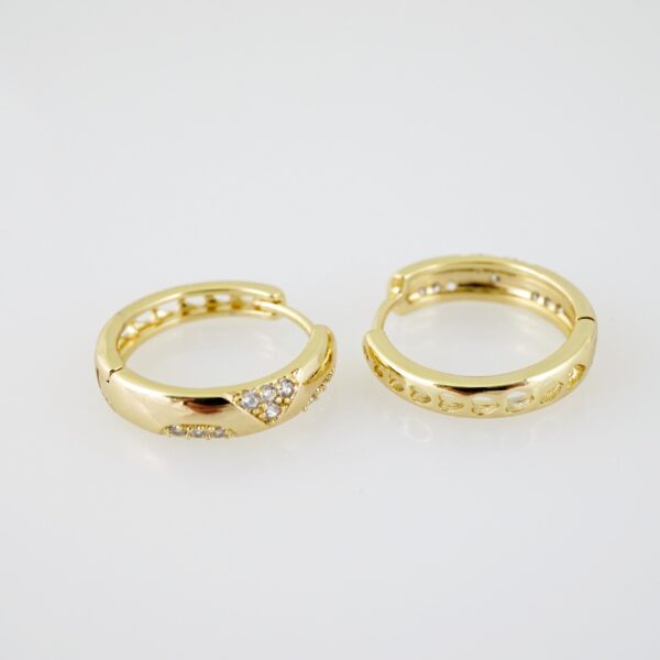 E2127 Earrings - Aretes - Zircon Stone - 14K Real Color - Image 2