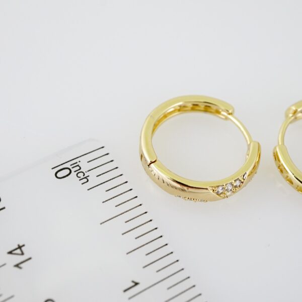 E2127 Earrings - Aretes - Zircon Stone - 14K Real Color - Image 3