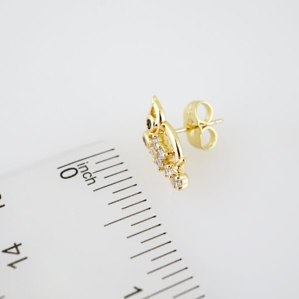 E2128 Earrings - Aretes - Zircon Stone - 14K Real Color - Image 3