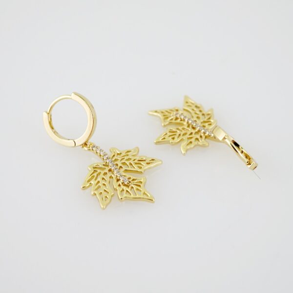 E2129 Earrings - Aretes - Zircon Stone - 14K Real Color - Image 2