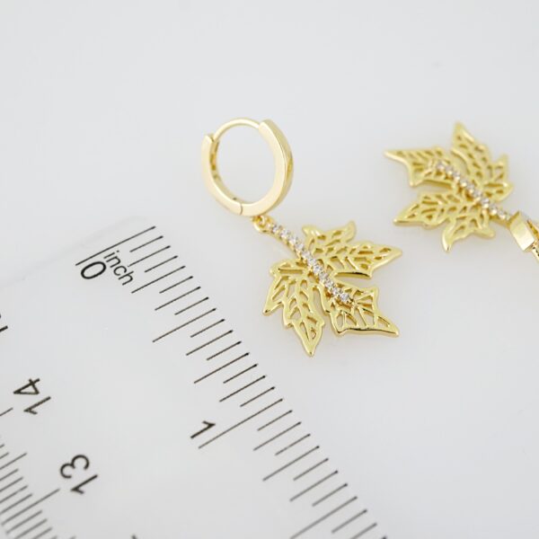 E2129 Earrings - Aretes - Zircon Stone - 14K Real Color - Image 3