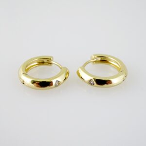 E2130 Earrings - Aretes - Zircon Stone - 14K Real Color