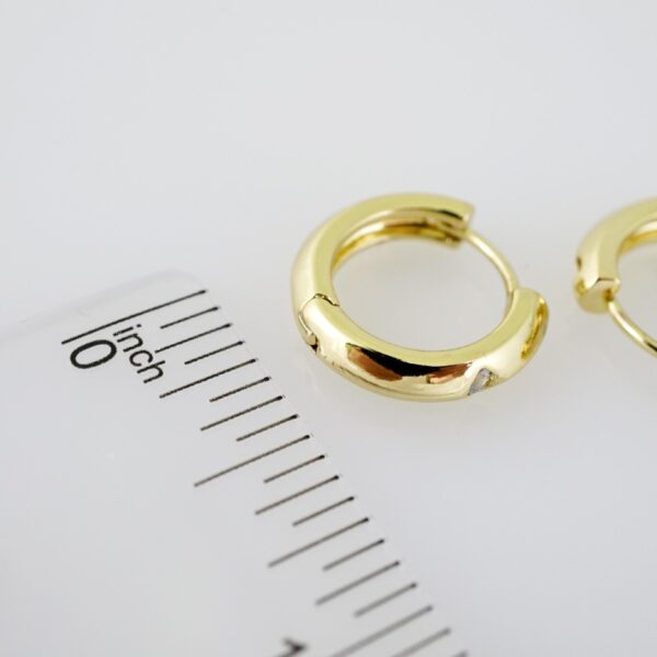 E2130 Earrings - Aretes - Zircon Stone - 14K Real Color - Image 3