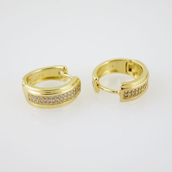 E2131 Earrings - Aretes - Zircon Stone - 14K Real Color - Image 2