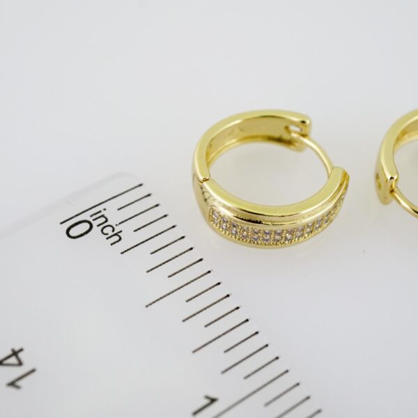 E2131 Earrings - Aretes - Zircon Stone - 14K Real Color - Image 3
